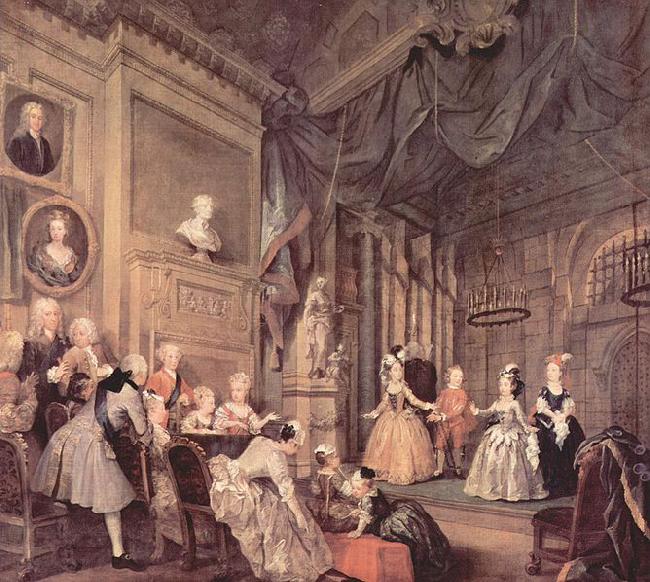 William Hogarth Theaterauffuhrung der Kinder im Hause des John Conduit Spain oil painting art